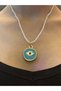 21 cm Steel Turquoise Eye Pendant Women's Necklace - 3
