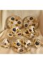 Double Eye Bead Porcelain Hand Painted Coffee Cup Set - 3