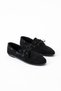 Juno Women's Suede Lace-Up Loafers Casual Ballet Flats - 6