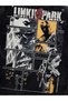 Unisex Black Oversize Washed 100% Cotton Back Printed Crew Neck Street Style Metal T-Shirt Lknp - 3