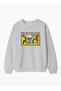 Women's Oversize Fit Sweatshirt Meet Me at the Library Printed – Crew Neck, 3 Thread Fleece