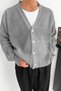 Gray Knitted Detail Knitwear Cardigan - 3