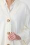 Buttoned Knit Cardigan with Sleeve and Pat Detail Ekru - 3