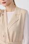 Double-Breasted Collar Buttoned Knitwear Vest Beige - 3