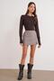 6736 Women's Crew Neck Sleeve Drop Knit Sweater Brown - 3