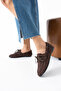 Juno Women's Suede Lace-Up Loafers Casual Ballet Flats - 2
