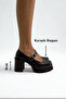Brown Thick Heeled Women's Shoes P9015 - 2
