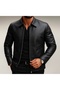 Premium Slim Fit Zip-Up Basic Leather Jacket