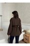 Brown Belted Midi Trench Coat - 5