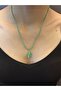 21 cm Steel Green Leaf Beaded Women's Necklace