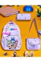 Girl's Primary School Orthopedic Bubu 3-Piece Bag Set with 3 Compartments, Water Bottle Compartment, Foil-Lined, Lunch Compartment and Pen Holder 538