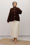 Soft Textured Buttoned Knitwear Cardigan Tsd250223 Bitter Brown - 4