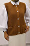 Buttoned Knitwear Sweater Tsd250221 Tan - 2