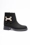 Zamira Women's Black Suede Boots with Gold Accessories - 3