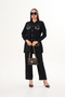 Women's Black Stone Print Detailed Pocketed Shirt Pants Set - 4