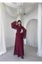 Women's Ruffled Long Sleeve Tulle Long Dress - 4
