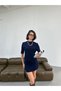 3-Piece Women's Knitwear Set - Long Cardigan and Mini Skirt Set - 2