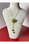 Stone Flower Patterned Steel Necklace - 2