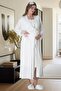 Ecru Maternity Nightgown and Dress Set