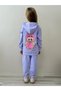 Girl's Labubu Printed 100% Cotton Zippered Lilac Top and Bottom Set - 6