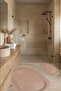 Bathroom Mat Set Wicker Jute 2-Piece Oval Non-Slip Base Water Absorbent Bathroom Rug Decorative Toilet Mat - 2