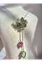 Non-Tarnish Steel Idyllia Crystal Flower Elevator Necklace