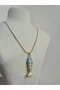 Non-Tarnish Steel Blue Moving Fish Necklace