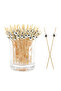 Bamboo Silver Pearl Ball Toothpick 100Pcs - 12cm - 4