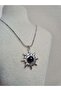 Non-Tarnish Steel Black Sun Necklace