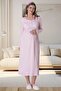 Pink Lace Nightgown Pajamas Maternity Set with Dressing Gown - 4