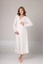 Women's Beige Flared Long Sleeve Full Length Winter Special Design Maternity Dressing Gown Nightgown Set - 3