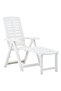 Folding Sun Lounger Plastic White