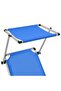 Folding Sun Lounger with Roof Aluminium and Textilene Blue - 6