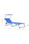 Folding Sun Lounger with Roof Aluminium and Textilene Blue - 3