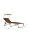 Folding Sun Lounger with Roof Aluminium and Textilene Brown - 3