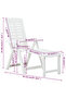 Folding Sun Lounger Plastic White - 3