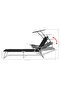 Sun Lounger with Canopy Steel Black - 3