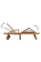 Sun Lounger with Cushion Solid Teak Wood Cream - 6