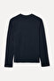 Men's Navy Blue Crew Neck Long Sleeve T-Shirt - 2