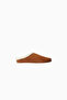 Women's Suede and Shearling Lined Sabo Slippers, Comfortable Casual Design