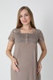 Brown Lace Detailed Maternity and Postpartum Nightgown Set - 6