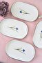 Tabak Evi Porcelain Natura Iris Gold Gilded Oval Boat Plate 18X11X2,50Cm 4 Pcs - 4