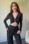Crop Long Sleeve Gray Set with Accessories - 6