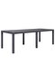 Garden Table Brown 220x90x72 cm Plastic Rattan Look