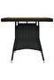 Garden Table Black 70x70x72 cm Poly Rattan & Solid Acacia Wood - 2