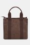 Suede Dark Brown Women's Water Resistant Tote Bag - 7
