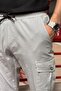Stone Men's Oversize Jogger Pants with Elastic Waist and Legs and Cargo Pockets - 4