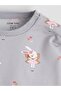 Rabbit Printed Baby Girl Sweatshirt and Sweatpants (W5) - 3