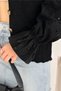Black Fisto Lace Detailed Buttoned Knitwear Cardigan Standard Size - 2