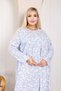 Large Size Loose Fit Winter Fleece-Lined Cotton Mother's Nightgown (Suitable up to 130 Kilos) - 2